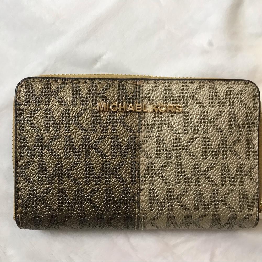 Michael Kors Brown and Gold Wallet